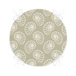 - RealHomes Yuvarlak Fermuarlı Minder - Realhomes  Vizon Zeminde Deniz Salyangozu Motifli Dijital Baskılı Modern Yuvarlak Fermuarlı Sandalye Minderi Realhomes