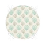 - RealHomes Yuvarlak Fermuarlı Minder - Realhomes  Vizon Zeminde Yosun Motifli Dijital Baskılı Modern Yuvarlak Fermuarlı Sandalye Minderi Realhomes