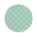 Yeşil Zeminde Krem Deniz Yıldızı Tasarımlı Dijital Baskılı Modern Yuvarlak Fermuarlı Sandalye Minderi Realhomes