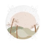 Realhomes Natura Boho Doğa Tasarımlı Dijital Baskılı Modern Yuvarlak Fermuarlı Sandalye Minderi Realhomes