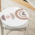 Geometrik Çizimli Soyut Renkler Dijital Baskılı Modern Yuvarlak Fermuarlı Sandalye Minderi Realhomes