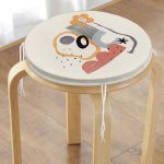 - RealHomes Yuvarlak Fermuarlı Minder - Realhomes  Sanatsal Motifli Çiçek Detaylı Dijital Baskılı Modern Yuvarlak Fermuarlı Sandalye Minderi Realhomes