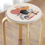 - RealHomes Yuvarlak Fermuarlı Minder - Realhomes  Modern Tasarımlı Bohem Çizimli Dijital Baskılı Modern Yuvarlak Fermuarlı Sandalye Minderi Realhomes