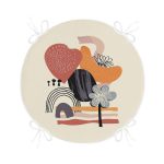 - RealHomes Yuvarlak Fermuarlı Minder - Realhomes  Modern Tasarımlı Bohem Çizimli Dijital Baskılı Modern Yuvarlak Fermuarlı Sandalye Minderi Realhomes