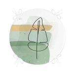 - RealHomes Yuvarlak Fermuarlı Minder - Realhomes  Pastel Renkli Zemin Üzerine Onedraw Yaprak Çizimli Dijital Baskılı Modern Yuvarlak Fermuarlı Sandalye Minderi Realhomes