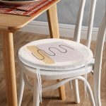 Renkli Onedraw Çizimli Dijital Baskılı Modern Yuvarlak Fermuarlı Sandalye Minderi Realhomes