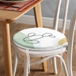 - RealHomes Yuvarlak Fermuarlı Minder - Realhomes  Soft Renkli Onedraw Çizimli Dijital Baskılı Modern Yuvarlak Fermuarlı Sandalye Minderi Realhomes