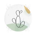 - RealHomes Yuvarlak Fermuarlı Minder - Realhomes  Soft Renkli Onedraw Çizimli Dijital Baskılı Modern Yuvarlak Fermuarlı Sandalye Minderi Realhomes