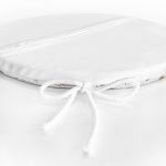 - RealHomes Yuvarlak Fermuarlı Minder - Realhomes  Beyaz Zeminde Bayan Desenli Dijital Baskılı Modern Yuvarlak Fermuarlı Sandalye Minderi Realhomes