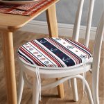 - RealHomes Yuvarlak Fermuarlı Minder - Realhomes Bordo Lacivert Renkli Çapa Dümen Temalı Dijital Baskılı Modern Yuvarlak Fermuarlı Sandalye Minderi Realhomes