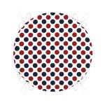 Bordo Lacivert Puantiyeli Dijital Baskılı Modern Yuvarlak Fermuarlı Sandalye Minderi Realhomes