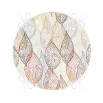 - RealHomes Yuvarlak Fermuarlı Minder - Realhomes Beyaz Zeminli Soft Renkli Yapraklı Dijital Baskılı Modern Yuvarlak Fermuarlı Sandalye Minderi Realhomes