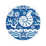 - RealHomes Yuvarlak Fermuarlı Minder - Realhomes  Mavi Zeminli Deniz Feneri Desenli Dijital Baskılı Modern Yuvarlak Fermuarlı Sandalye Minderi Realhomes