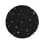 - RealHomes Yuvarlak Fermuarlı Minder - Realhomes Gold Zeminde Yatay Siyah Çizgili Dijital Baskılı Modern Yuvarlak Fermuarlı Sandalye Minderi Realhomes