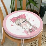 - RealHomes Yuvarlak Fermuarlı Minder - Realhomes  Fashion Girl Dijital Baskılı Modern Yuvarlak Fermuarlı Sandalye Minderi Realhomes