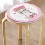 - RealHomes Yuvarlak Fermuarlı Minder - Realhomes  Fashion Girl Dijital Baskılı Modern Yuvarlak Fermuarlı Sandalye Minderi Realhomes