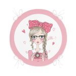 - RealHomes Yuvarlak Fermuarlı Minder - Realhomes  Fashion Girl Dijital Baskılı Modern Yuvarlak Fermuarlı Sandalye Minderi Realhomes