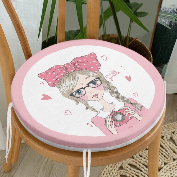 - RealHomes Yuvarlak Fermuarlı Minder - Realhomes  Mermer Zeminli Siyah Geometrik Desenli Modern Yuvarlak Fermuarlı Sandalye Minderi Realhomes