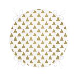 - RealHomes Yuvarlak Fermuarlı Minder - Realhomes Beyaz Zeminde Gold Üçgen Detaylı Dijital Baskılı Modern Yuvarlak Fermuarlı Sandalye Minderi Realhomes