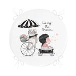 - RealHomes Yuvarlak Fermuarlı Minder - Realhomes Fashion Girl Dijital Baskılı Modern Yuvarlak Fermuarlı Sandalye Minderi Realhomes