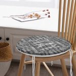 Siyah Beyaz Zeminli Onedraw Çizimli Stay Yazılı Dijital Baskılı Modern Yuvarlak Fermuarlı Sandalye Minderi Realhomes