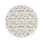 - RealHomes Yuvarlak Fermuarlı Minder - Realhomes  Siyah Beyaz Zeminli Gold Yaprak Desenli Dijital Baskılı Modern Yuvarlak Fermuarlı Sandalye Minderi Realhomes