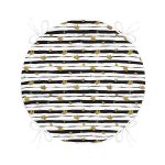 - RealHomes Yuvarlak Fermuarlı Minder - Realhomes  Siyah Beyaz Zeminli Gold Yaprak Desenli Dijital Baskılı Modern Yuvarlak Fermuarlı Sandalye Minderi Realhomes