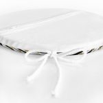 - RealHomes Yuvarlak Fermuarlı Minder - Realhomes  Siyah Beyaz Zeminli Gold Yaprak Desenli Dijital Baskılı Modern Yuvarlak Fermuarlı Sandalye Minderi Realhomes