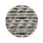 Siyah Beyaz Zeminli Gold Yaprak Desenli Dijital Baskılı Modern Yuvarlak Fermuarlı Sandalye Minderi Realhomes