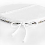 Siyah Beyaz Zeminli Gold Yaprak Desenli Dijital Baskılı Modern Yuvarlak Fermuarlı Sandalye Minderi Realhomes