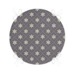 - RealHomes Yuvarlak Fermuarlı Minder - Realhomes Gri Zeminli Kar Tanesi Desenli Dijital Baskılı Modern Yuvarlak Fermuarlı Sandalye Minderi Realhomes