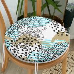 - RealHomes Yuvarlak Fermuarlı Minder - Realhomes  Renkli Zemin Üzerinde Onedraw Çizimli Dijital Baskılı Modern Yuvarlak Fermuarlı Sandalye Minderi Realhomes