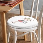 - RealHomes Yuvarlak Fermuarlı Minder - Realhomes  Fashion Girl Dijital Baskılı Modern Yuvarlak Fermuarlı Sandalye Minderi Realhomes