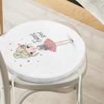 - RealHomes Yuvarlak Fermuarlı Minder - Realhomes  Fashion Girl Dijital Baskılı Modern Yuvarlak Fermuarlı Sandalye Minderi Realhomes