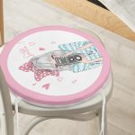 - RealHomes Yuvarlak Fermuarlı Minder - Realhomes Fashion Girl Dijital Baskılı Modern Yuvarlak Fermuarlı Sandalye Minderi Realhomes