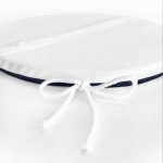 - RealHomes Yuvarlak Fermuarlı Minder - Realhomes  Lacivert Zeminli Çapa Desenli Dijital Baskılı Modern Yuvarlak Fermuarlı Sandalye Minderi Realhomes