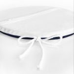 - RealHomes Yuvarlak Fermuarlı Minder - Realhomes  Lacivert Zeminli Yelken Desenli Dijital Baskılı Modern Yuvarlak Fermuarlı Sandalye Minderi Realhomes