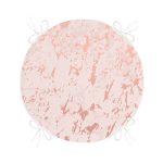 - RealHomes Yuvarlak Fermuarlı Minder - Realhomes  Pudra Zemin Üzerinde Gölge Desenli Dijital Baskılı Modern Yuvarlak Fermuarlı Sandalye Minderi Realhomes