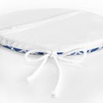 - RealHomes Yuvarlak Fermuarlı Minder - Realhomes  Beyaz Zemin Üzerinde Çini Desenli Dijital Baskılı Modern Yuvarlak Fermuarlı Sandalye Minderi Realhomes