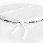 Siyah Zemin Üzerinde Renkli Çiçek Desenli Dijital Baskılı Modern Yuvarlak Fermuarlı Sandalye Minderi Realhomes