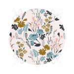 - RealHomes Yuvarlak Fermuarlı Minder - Realhomes Beyaz Zeminde Renkli Çiçek Desenli Dijital Baskılı Modern Yuvarlak Fermuarlı Sandalye Minderi Realhomes