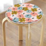 - RealHomes Yuvarlak Fermuarlı Minder - Realhomes Pudra Zeminde Onedraw Çizimli Renkli Çiçek Desenli Dijital Baskılı Modern Yuvarlak Fermuarlı Sandalye Minderi Realhomes