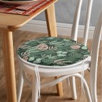 - RealHomes Yuvarlak Fermuarlı Minder - Realhomes  Siyah Zemin Üzerinde Renkli Çiçek Desenli Dijital Baskılı Modern Yuvarlak Fermuarlı Sandalye Minderi Realhomes