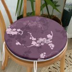 Renkli Zemin Üzerinde Çiçek Desenli Dijital Baskılı Modern Yuvarlak Fermuarlı Sandalye Minderi Realhomes