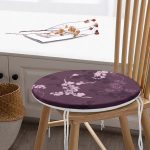 Renkli Zemin Üzerinde Çiçek Desenli Dijital Baskılı Modern Yuvarlak Fermuarlı Sandalye Minderi Realhomes