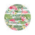 Realhomes Flamingo Desen Dijital Baskılı Modern Yuvarlak Fermuarlı Sandalye Minderi Realhomes