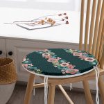 - RealHomes Yuvarlak Fermuarlı Minder - Realhomes  Renkli Zemin Üzerinde Çiçek Desenli Dijital Baskılı Modern Yuvarlak Fermuarlı Sandalye Minderi Realhomes