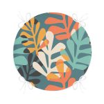 - RealHomes Yuvarlak Fermuarlı Minder - Realhomes Renkli Zemin Üzerinde Onedraw Çizimli Yaprak Motifli Dijital Baskılı Modern Yuvarlak Fermuarlı Sandalye Minderi Realhomes