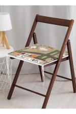 Mavi Zemin Üzerinde Kar tanesi Motifli Dijital Baskılı Modern Yuvarlak Fermuarlı Sandalye Minderi Realhomes