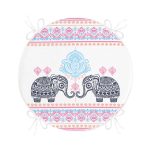 Modern Fil Desenli Dijital Baskılı Modern Yuvarlak Fermuarlı Sandalye Minderi Realhomes